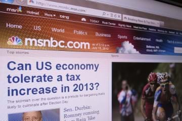 Photo of msnbc.com cover page from 2012