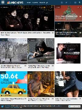 Screenshot of NBC News home page on News New launch day