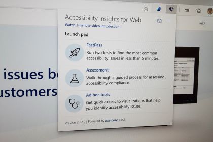 Photo of Accessibility Insights for Web popup menu