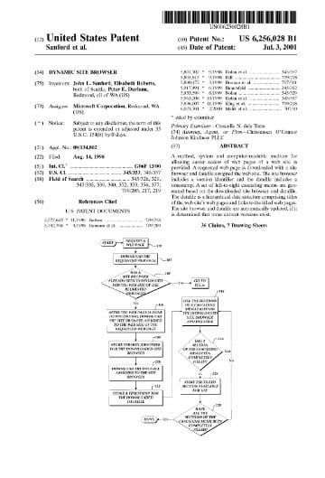 Image of patent 6256028 cover page