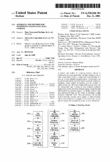 Image of patent 6330566 cover page