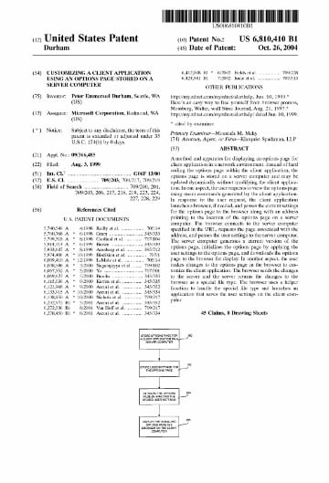 Image of patent 6810410 cover page