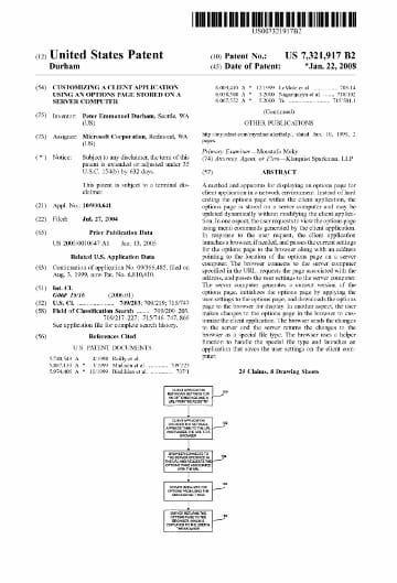 Image of patent 7321917 cover page